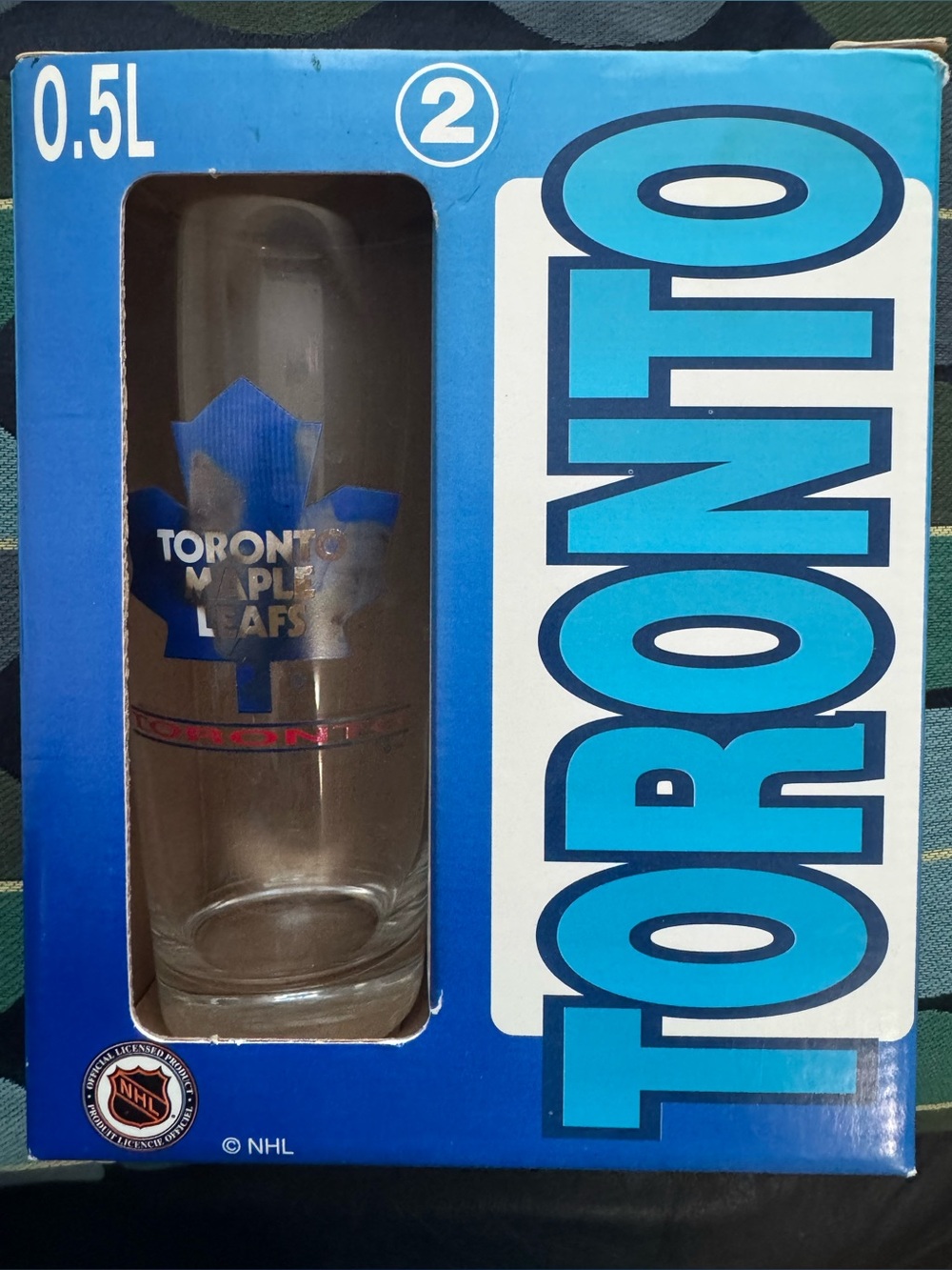 NHL Toronto Maple Leafs Blue and White Logo Pint Glass